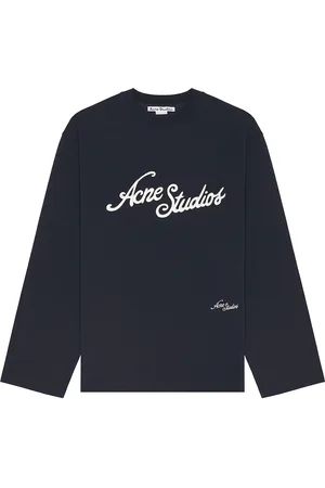 Acne Studios Long Sleeve Logo T-Shirt in Deep Blue - Blue. Size L (also in M, S, XL/1X).