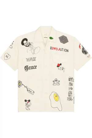 Kardo X Monitaly Tattoo Shirt in Khadi - Cream. Size M (also in S, XL/1X).