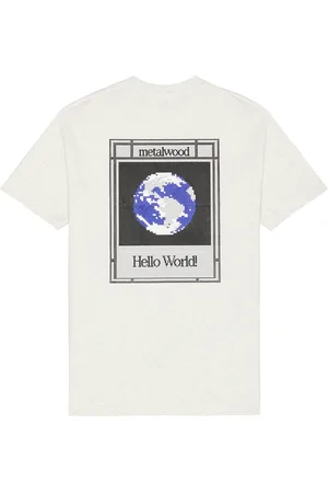 Metalwood Hello World T-Shirt in Heather Grey - Grey. Size L (also in M, S, XL/1X).