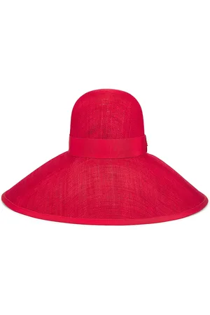 VALENTINO GARAVANI Large Brim Hat in Rosso & Antique Brass - Red. Size 58 (also in ).