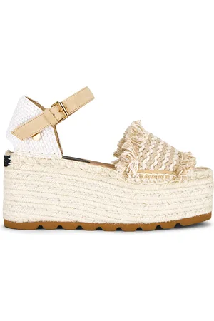 Stella McCartney Gaia Platform Sandal in Dust - Taupe. Size 36 (also in 37, 38, 39, 40, 41).