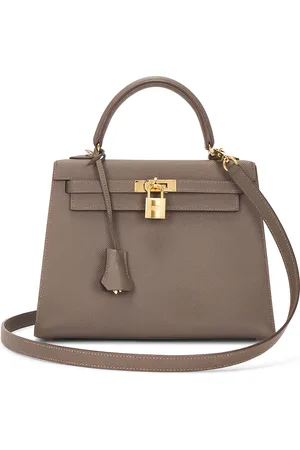 Hermès Epsom Kelly 25 Handbag in Etain - Grey. Size all.