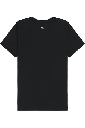 alo The Triumph Crew Neck Tee in Black in Eclipse Blue - Black. Size L (also in ).
