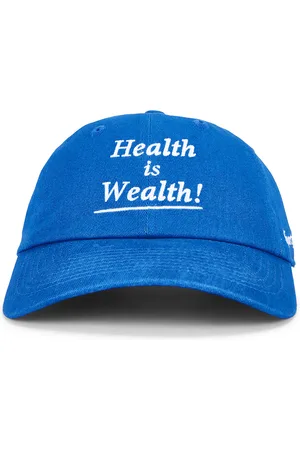 Sporty & Rich Health Is Wealth Hat in Paris Blue - Blue. Size all.