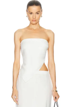 ENZA COSTA Linen Scarf Top in Undyed - Neutral. Size all.