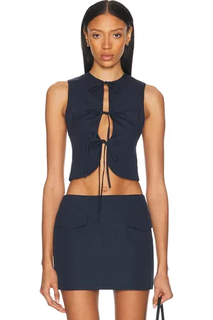 Alfie Neda Top in Dark Blue - Navy. Size L (also in M, S, XS).