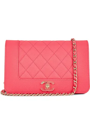 CHANEL Caviar Vintage Mademoiselle Wallet on Chain in Pink - Coral. Size all.