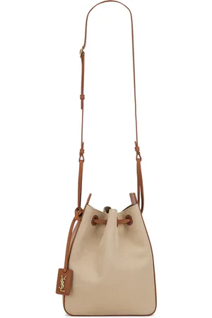 Saint Laurent Small Bucket Bag in Desert Dust & Brick - Taupe. Size all.