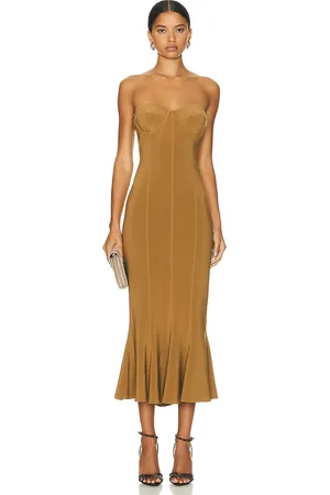 Norma Kamali Corset Dress in Woods - Brown. Size L (also in ).