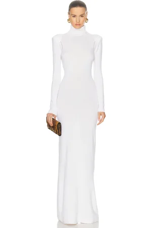 Tom Ford Turtleneck Long Dress in Off White - White. Size M (also in ).