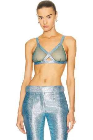 Tom Ford Iridescent Bra in Aqua - Teal. Size 36 (also in ).