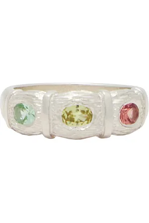 Bleue Burnham Window Box Ring Multi in Multi - Metallic Silver. Size R (also in T, V).