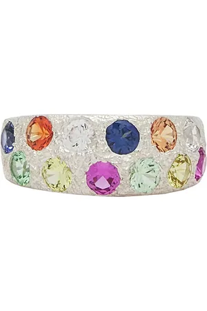 Bleue Burnham Riviera Ring in Multi - Metallic Silver. Size R (also in T, V).