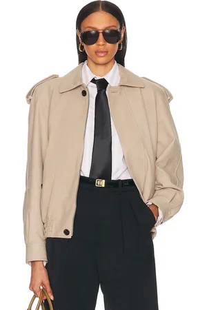 Saint Laurent Bomber Jacket in Gris Clair - Biege. Size 34 (also in 36, 38).
