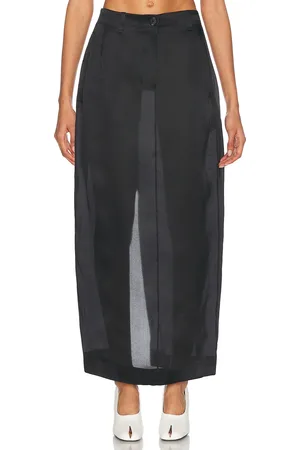 Khaite Lucian Organza Skirt in Black - Black. Size 0 (also in 2, 4, 6).