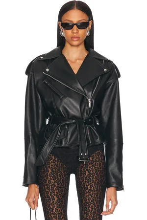 ALEXANDRE VAUTHIER Leather Biker Jacket in Black - Black. Size 38 (also in 40, 42, 44).