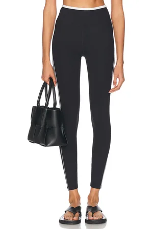 YEAR OF OURS Ribbed Two Tone Track Legging in Black & White - Black. Size L (also in M, S).