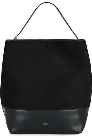 Totême Belted Double Tote Bag in Black - Black. Size all.