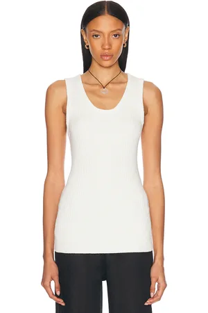 ENZA COSTA Boucle Knit Tunic Top in Off White - White. Size L (also in M, S, XL, XS).