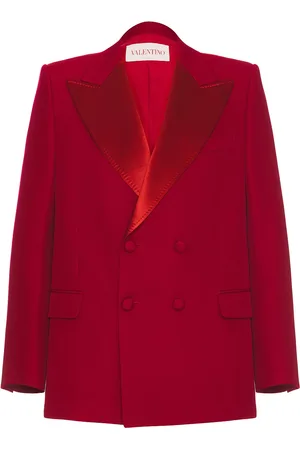 VALENTINO Classic Double Breasted Blazer in Cherry - Burgundy. Size 48 (also in 50).