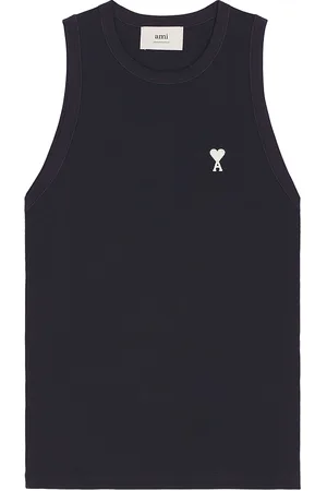 Ami ADC Tank Top in Night Blue - Black. Size L (also in M, S, XL/1X).