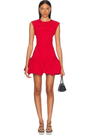 Ganni Corset Mini Dress in Racing Red - Red. Size 32 (also in 34, 36, 38, 40).
