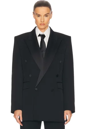 Saint Laurent Double Breasted Blazer in Noir - Black. Size 34 (also in 36, 38).