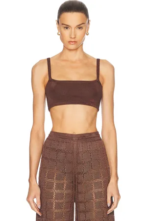 Calle Del Mar Knit Bandeau Top in Chocolate - Chocolate. Size M (also in S).