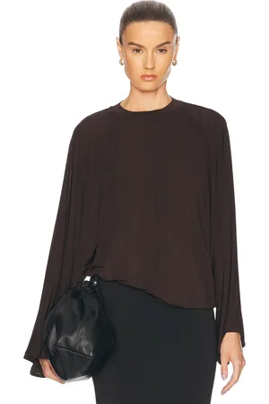 Dagmar Jersey Kimono Top in Chocolate Brown - Chocolate. Size L (also in M, S).