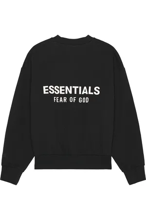 FEAR OF GOD Classic Fit Fleece Crew Neck Sweatshirt in Jet Black - Black. Size L (also in M, S, XL, XS, XXL).