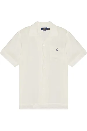 Ralph Lauren Linen Andy Camp Sport Shirt in Deckwash White - White. Size L (also in M, S, XL/1X).