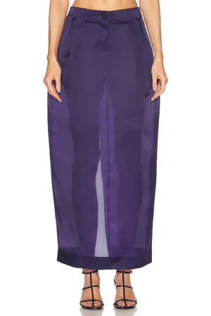 Khaite Lucian Organza Skirt in Amethyst - Purple. Size 0 (also in 2, 4, 6, 8).