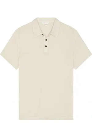 CLUB MONACO Lightweight Washed Polo in Island Fossil - Brown. Size L (also in M, S, XL/1X).