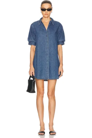 Frame The Play Dress in Antonia - Blue. Size L (also in M, S, XL, XS).