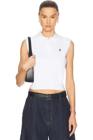 Ralph Lauren Sleeveless Knit Sweater in White - White. Size L (also in M, S, XL, XS).