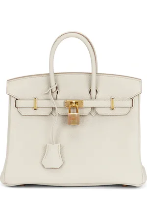 Hermès Togo Birkin 25 Handbag in Beton - Cream. Size all.