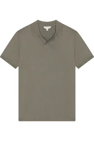 CLUB MONACO Johnny Collar Polo in Pewter - Charcoal. Size L (also in M, S, XL/1X).