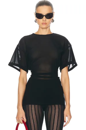 Acne Studios Tanada Power Mesh Top in Black - Black. Size 38 (also in ).