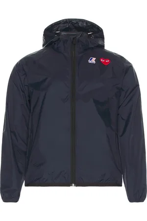 Comme des Garçons K-Way Hoodie Full Zip in Navy & White - Navy. Size L (also in M).