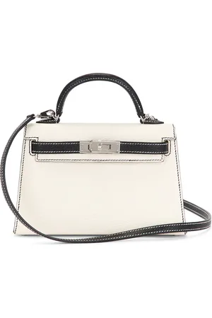 Hermès Chevre Kelly 20 Handbag in Black & Craie - Ivory. Size all.