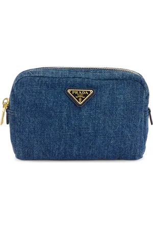 Prada Denim Cosmetic Pouch in Blue - Blue. Size all.