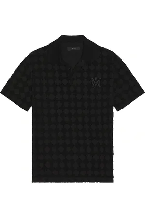 AMIRI MA Quad Towelling Polo in Black - Black. Size S (also in ).