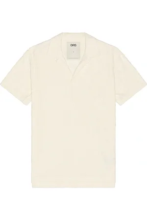 Oas Summit Polo Terry Shirt in White - Ivory. Size L (also in M, S, XL/1X).