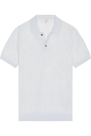 CLUB MONACO Textured Sweater Polo in Ancient Water - Baby Blue. Size L (also in M, S, XL/1X).