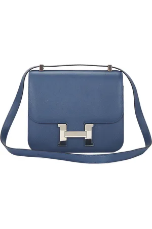 Hermès Epsom Constance 24 Shoulder Bag in Bleu Agate - Royal. Size all.