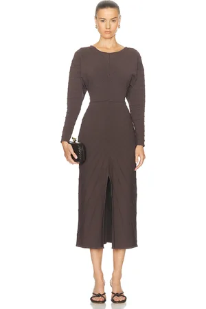AJE Modernist Cocoon Knit Dress in Umber Brown - Brown. Size S (also in ).