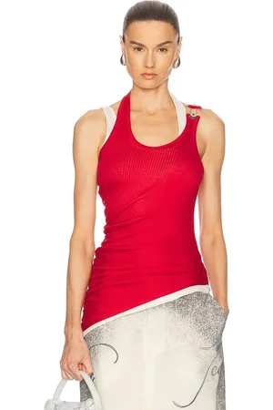 Jean Paul Gaultier Tank Top in Red & Ecru - Red. Size L (also in M, S, XL, XS, XXS).