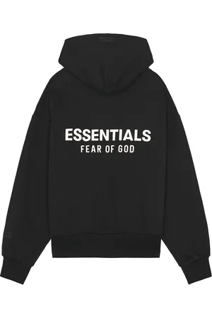 FEAR OF GOD Classic Fit Fleece Hoodie in Jet Black - Black. Size L (also in M, S, XL, XS, XXL).