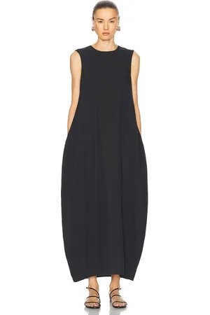 Rohe Hammered Silk Shaped Dress in Black - Black. Size 34 (also in 36, 38, 40).