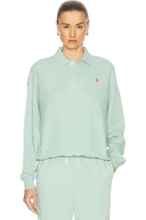 Ralph Lauren Long Sleeve Polo Sweatshirt in Essex Green - Mint. Size L (also in M, S, XL, XS).